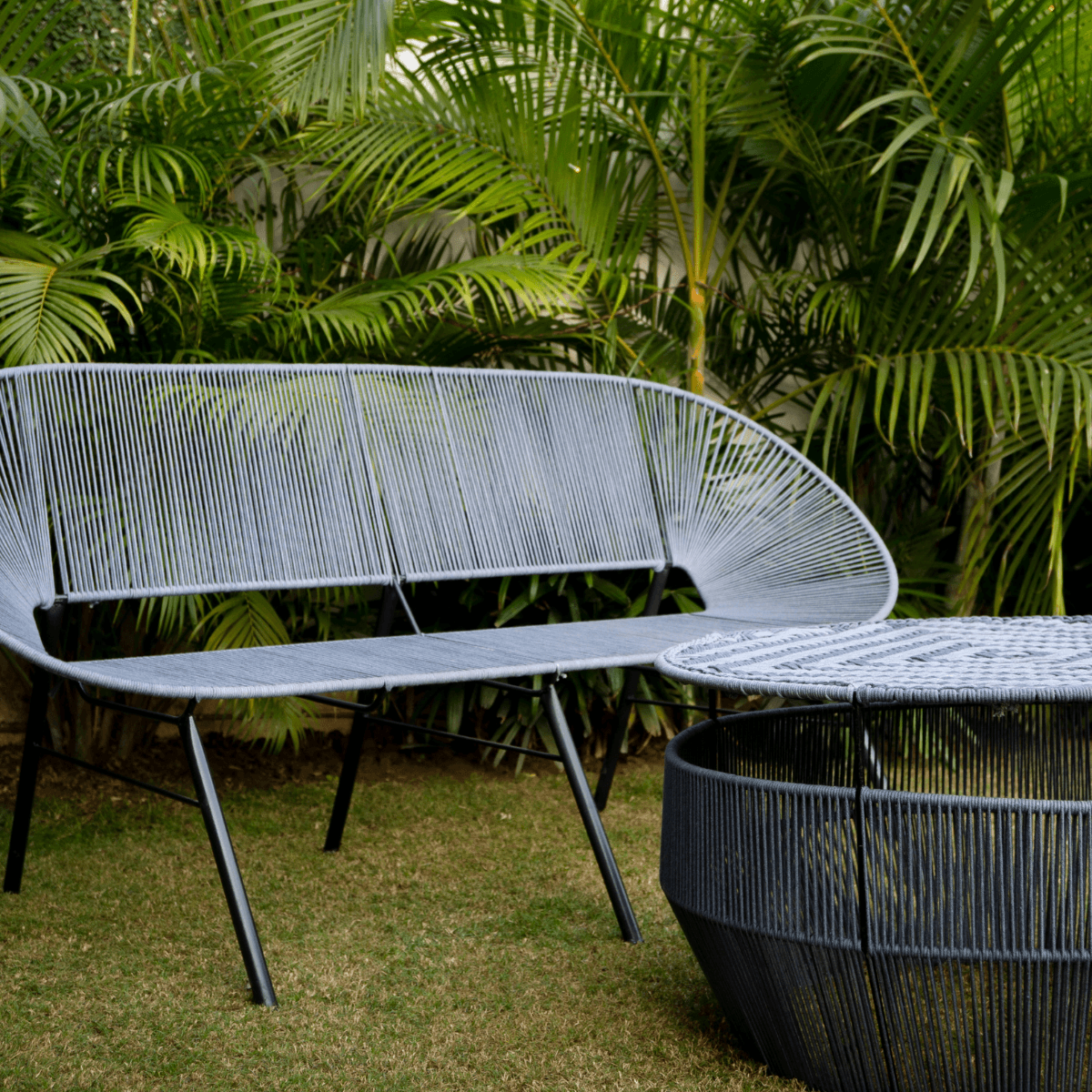 Azure Macrame Garden Set - Sirohi.org - Colour_Grey, Purpose_Indoor Seating, Purpose_Outdoor Seating, rope material _macrame