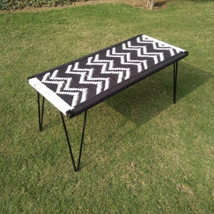 Double Wave Recycled Cotton Metal Bench