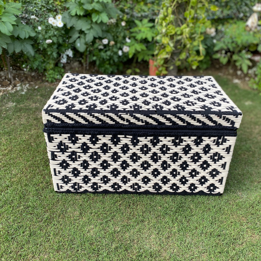 Ikkat Black & White Cotton Trunk