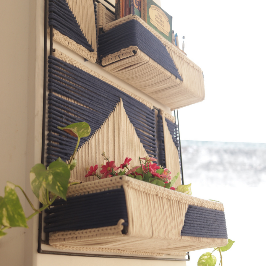 Noir Recycled Cotton Wall Organizer