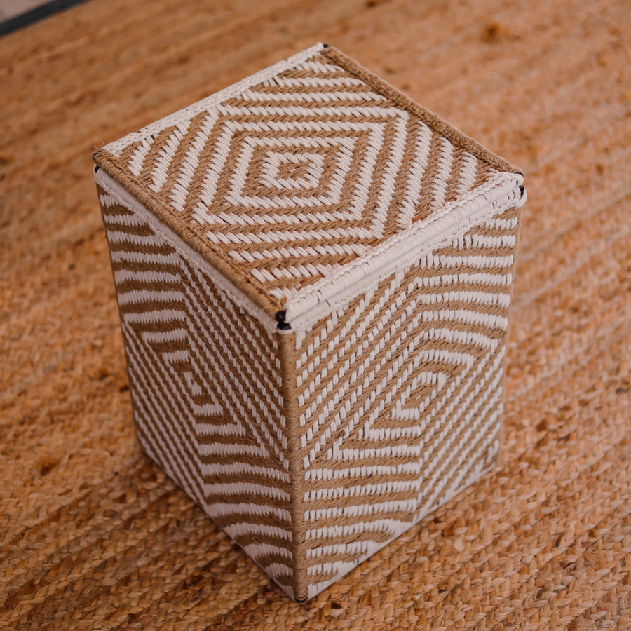 Diamond Natural Jute Laundry Basket