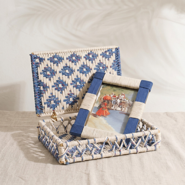 Casa Metal & Cotton Photo Frame