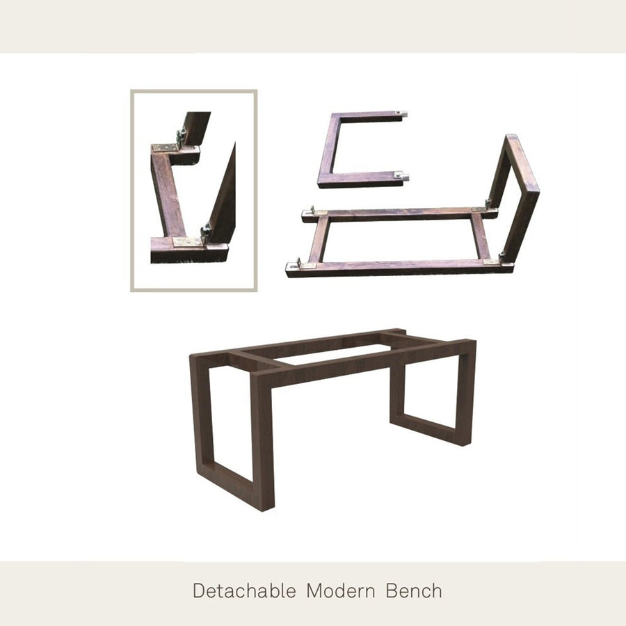 Sona Cotton & Jute Wooden Bench
