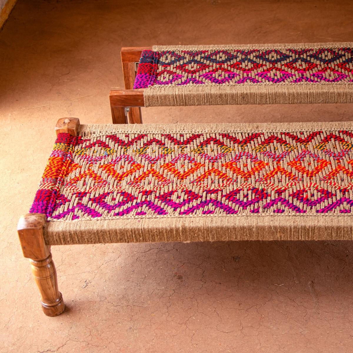 Bela Jute & Textile Wooden Bench