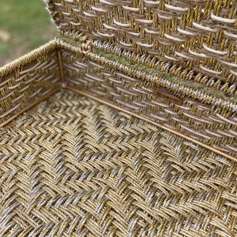 Gin Bar Upcycled Plastic Ropes Metal Stand