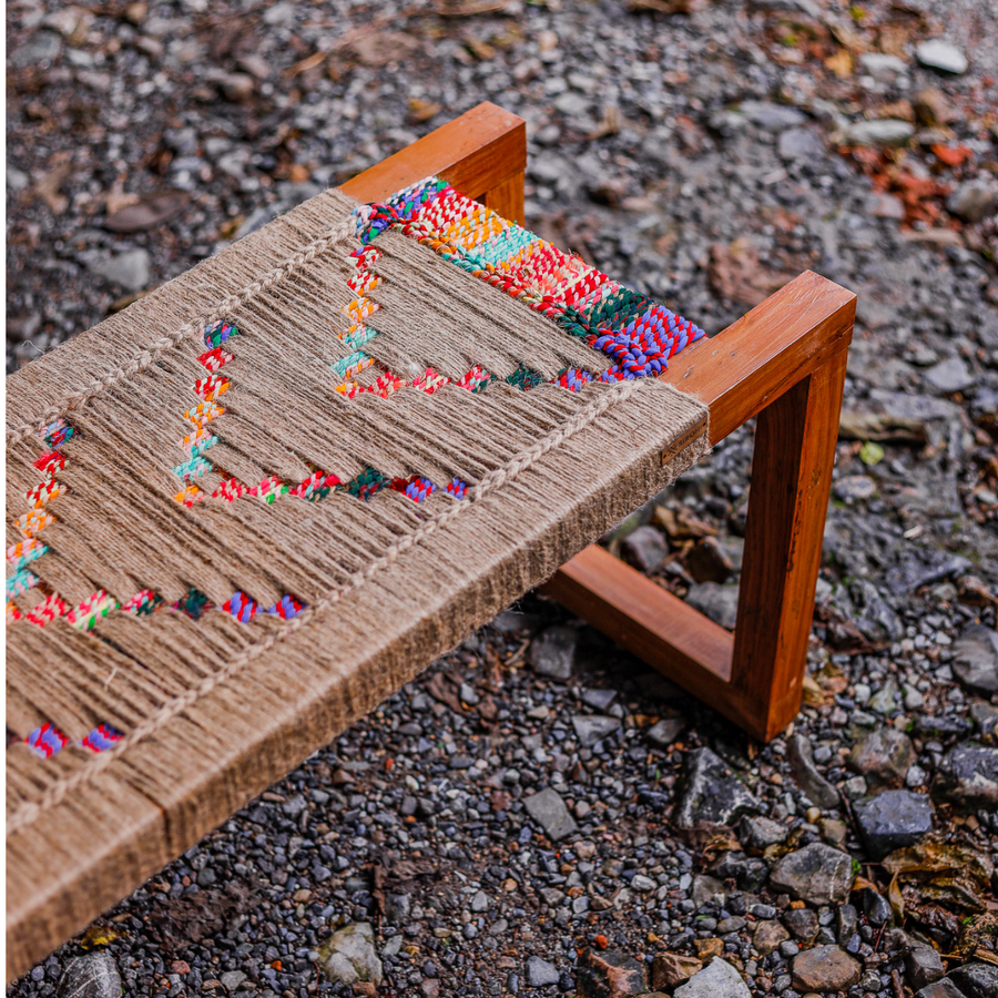 Rangeen Jute & Textile Wooden Bench