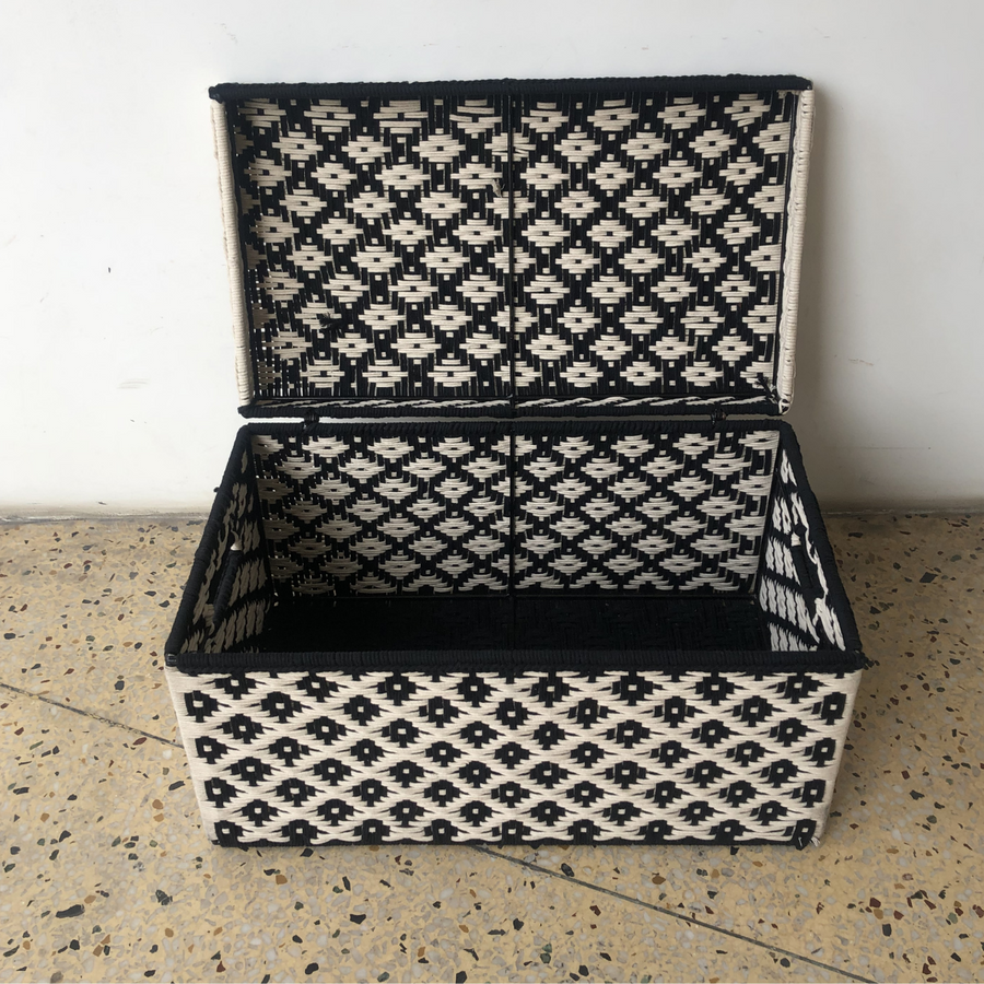 Ikkat Black & White Cotton Trunk
