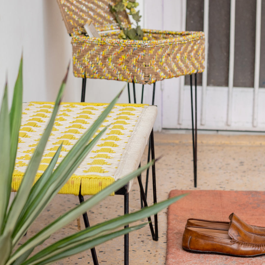 Parrotfinch Recycled Cotton Metal Bench