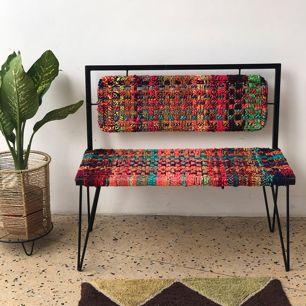 Jaipur Textile Waste Foldable Metal Bench