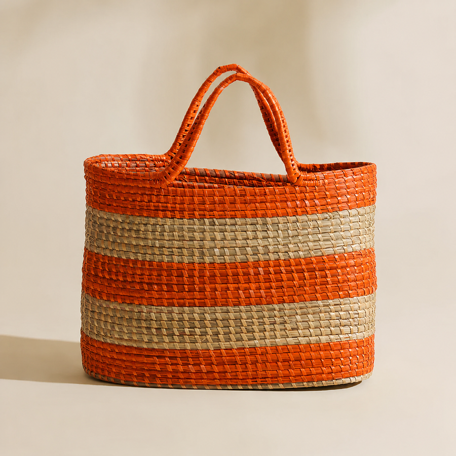 Ananya Moonj Grass Tote Bag - Orange