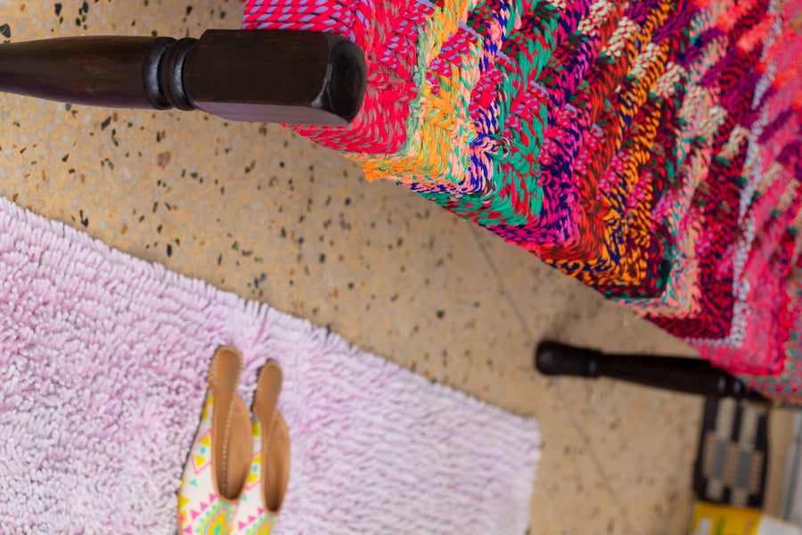 Cherry Upcycled Textile Charpai