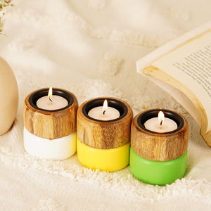 Nori Gift Set with Handwoven Box & Colorpop Tealight Holders - Set of 5