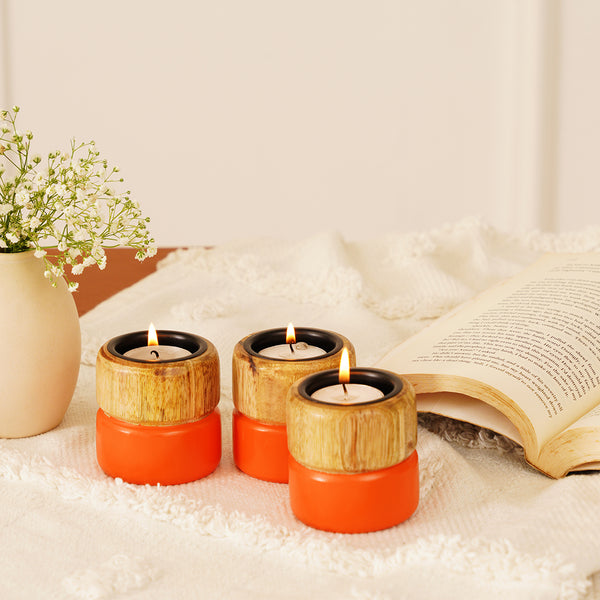 Tangerine Colorpop Tealight Holders