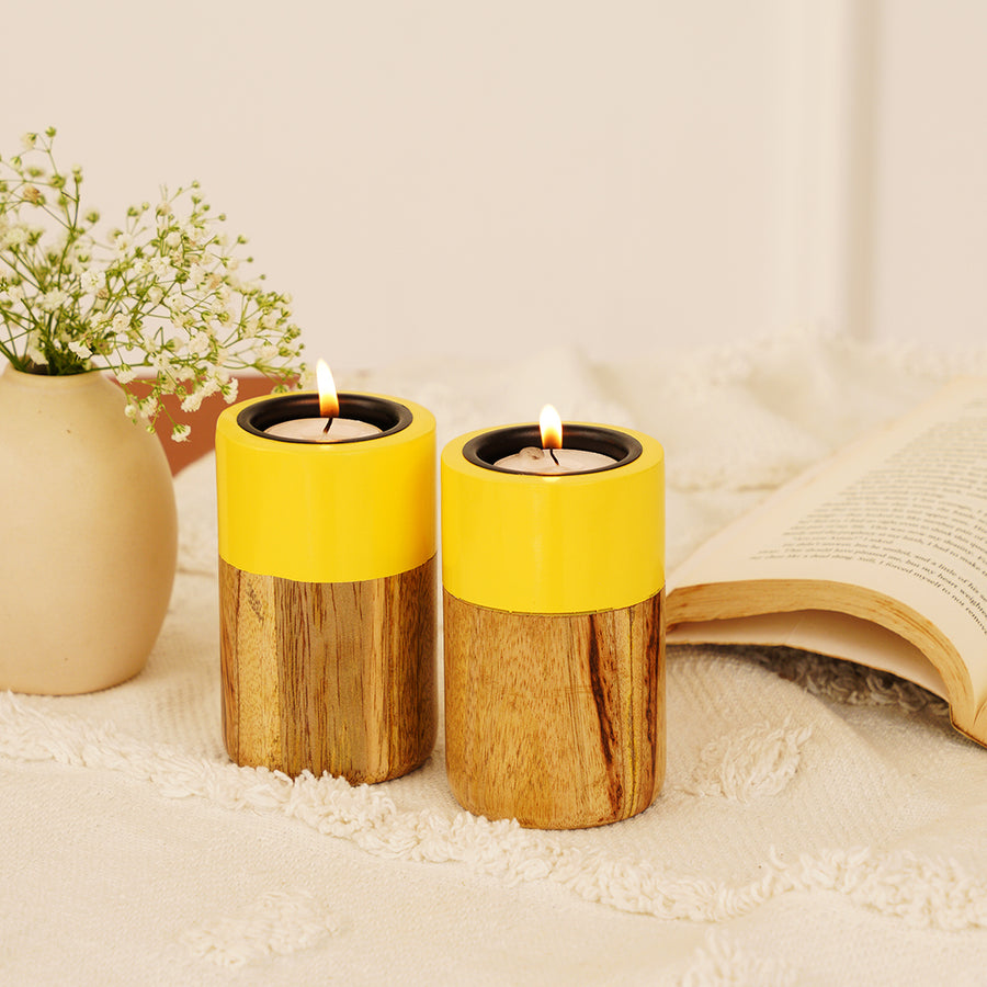 Glow Tealight Holders - Yellow