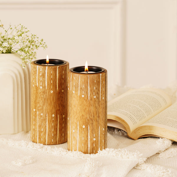 Timeless Carve Tealight Holders - White