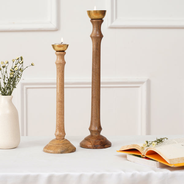 White Wood Candlestands