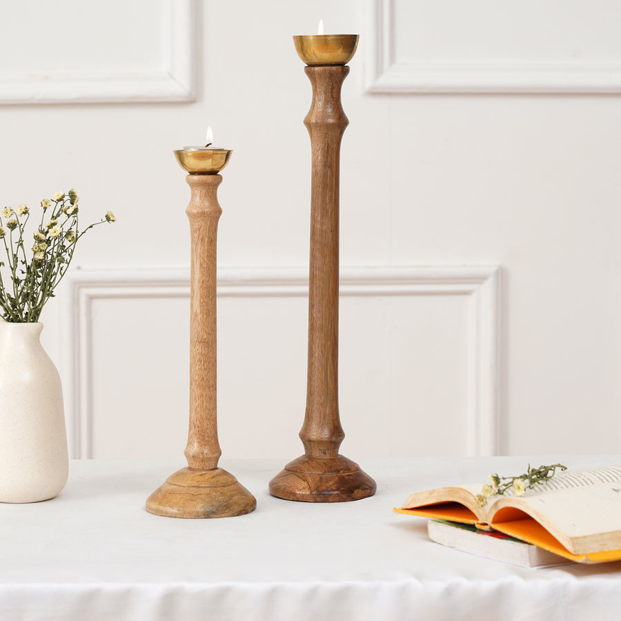 White Wood Candlestands