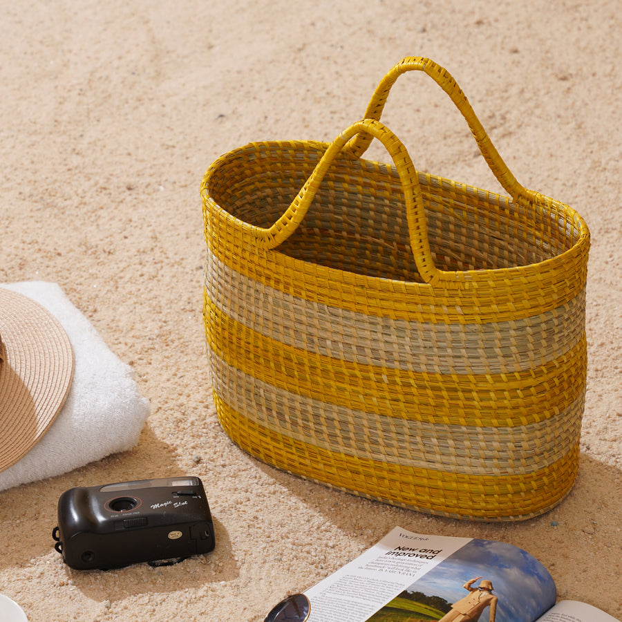 Ananya Moonj Grass Tote Bag - Sunshine Yellow