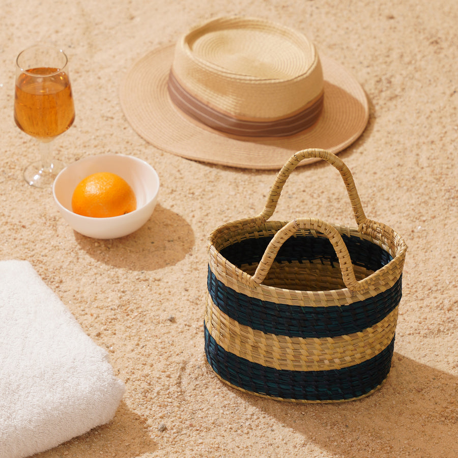 Sattava Moonj Grass Bag - Blue