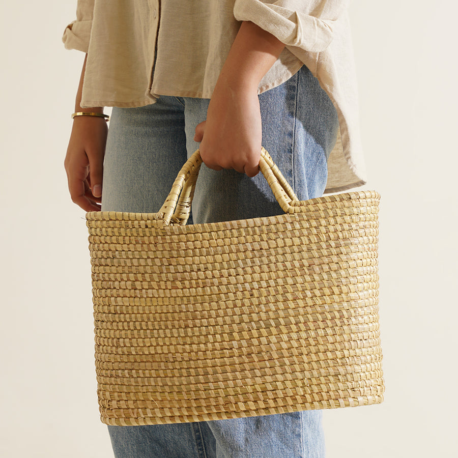 Ananya Moonj Grass Tote Bag - Natural