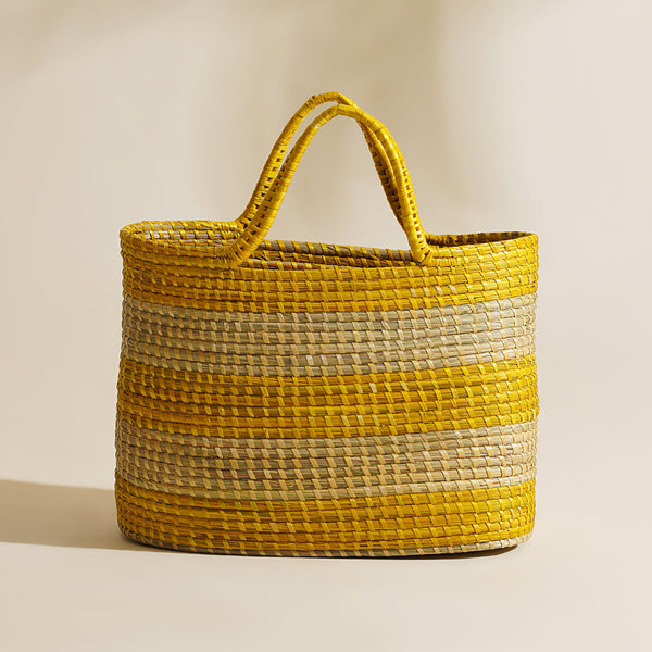 Ananya Moonj Grass Tote Bag - Sunshine Yellow