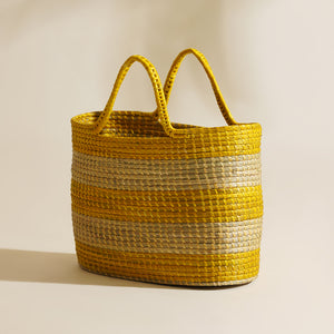 Ananya Moonj Grass Tote Bag - Sunshine Yellow