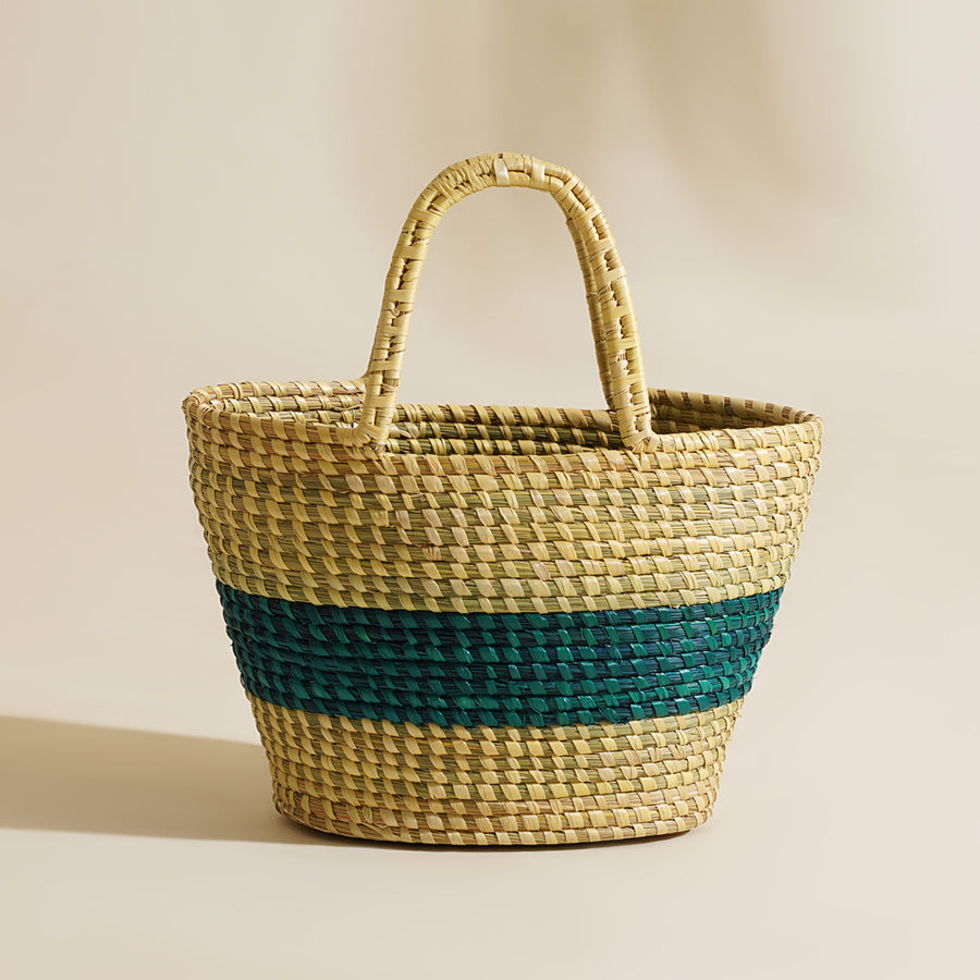 Veda Moonj Grass Bag - Blue