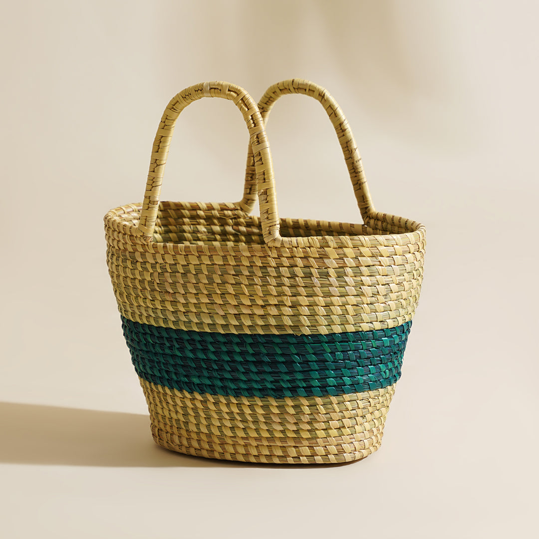 Veda Moonj Grass Bag - Blue