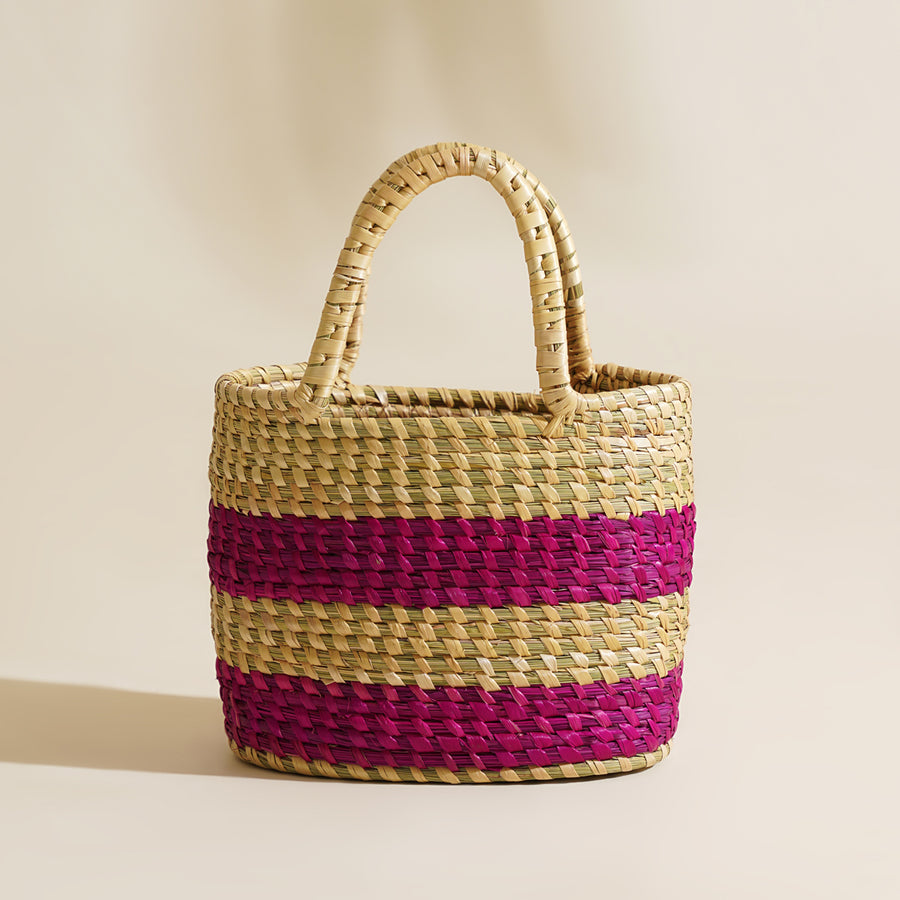Sattava Moonj Grass Bag - Magenta