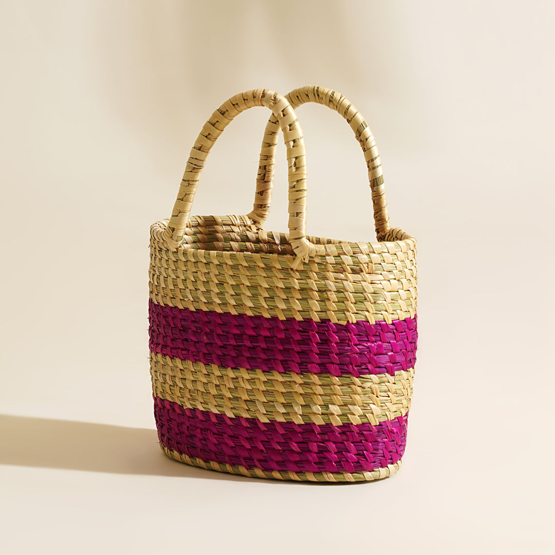 Sattava Moonj Grass Bag - Magenta