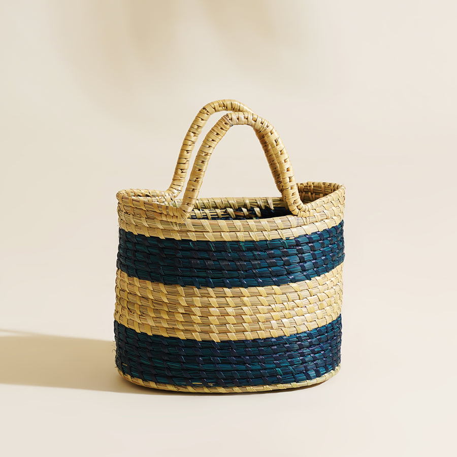 Sattava Moonj Grass Bag - Blue