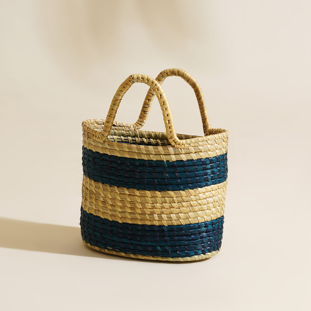 Sattava Moonj Grass Bag - Blue