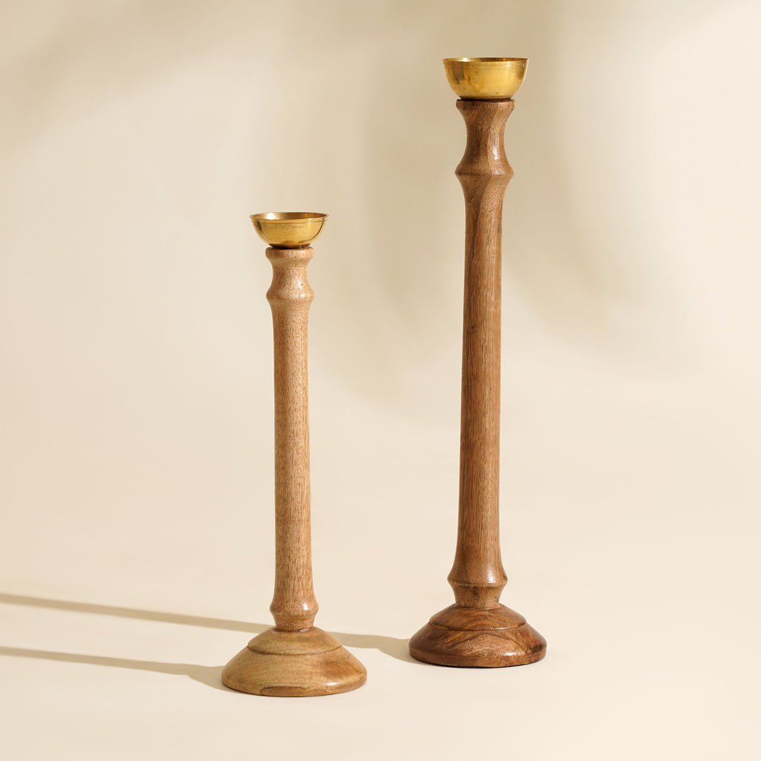 White Wood Candlestands