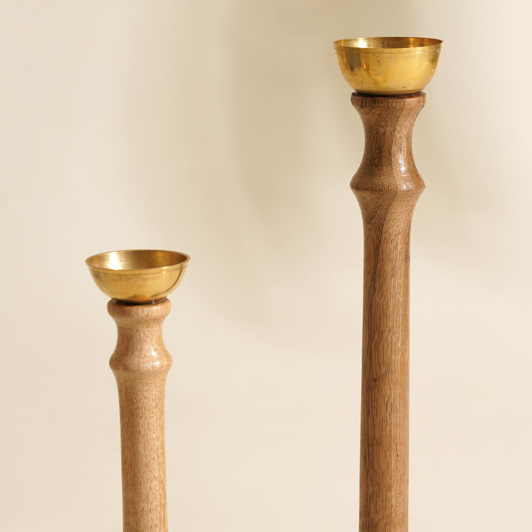 White Wood Candlestands