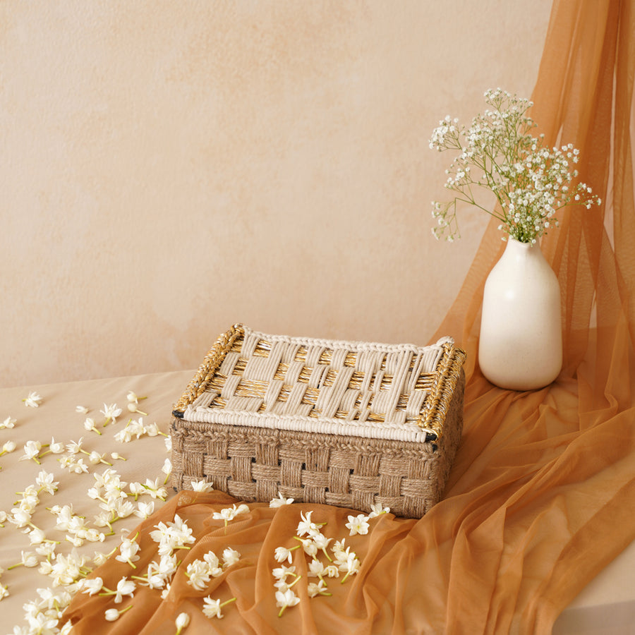 Luxe Layer White & Gold Gift Box