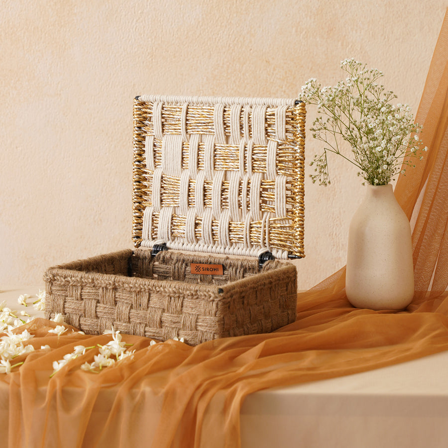 Luxe Layer White & Gold Gift Box