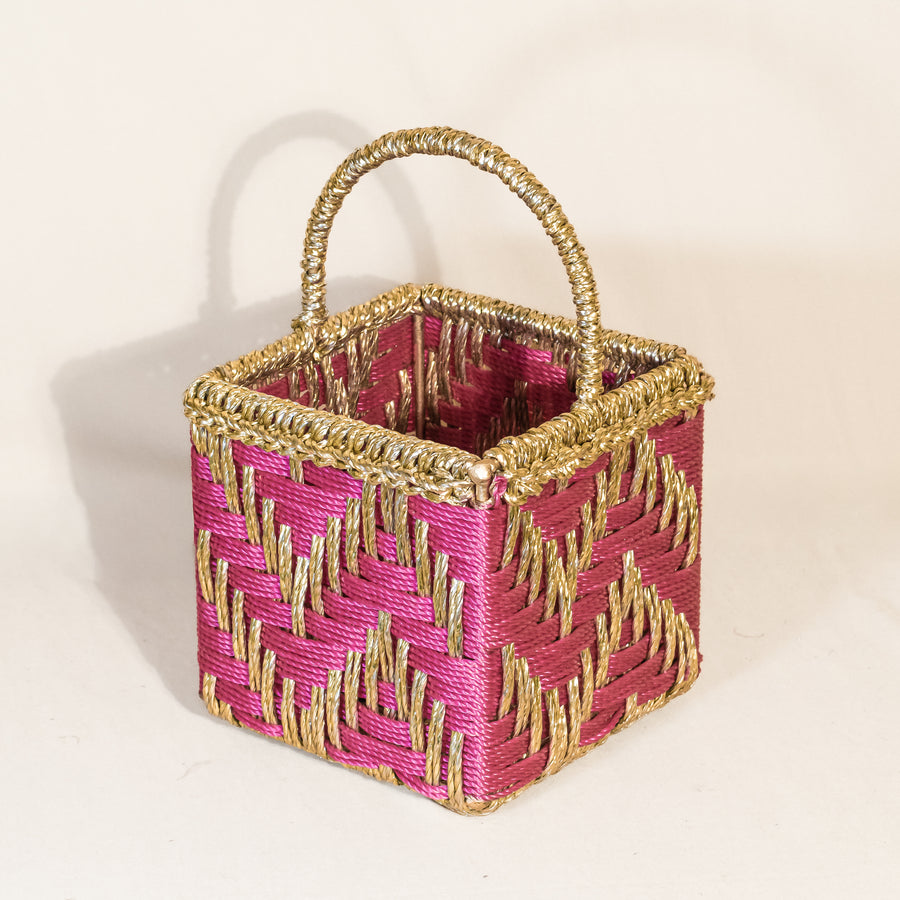 White & Gold Mini Basket