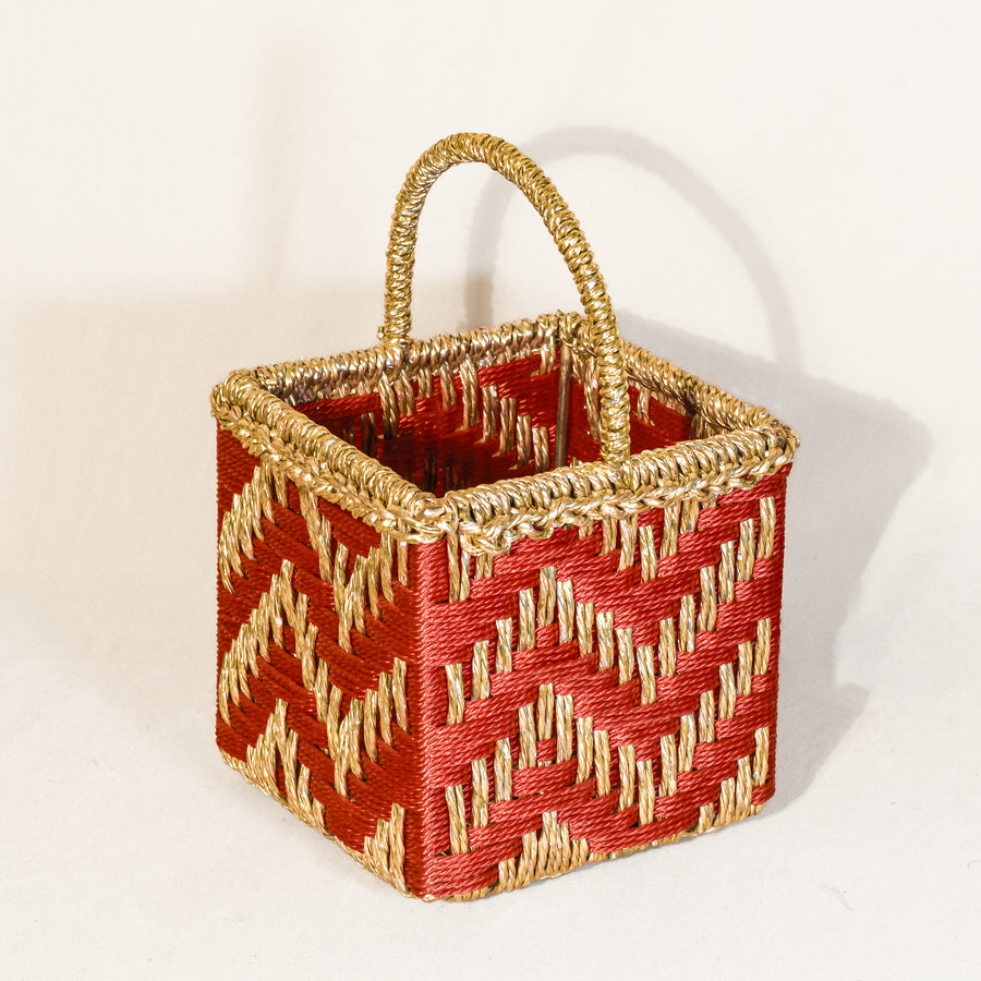 White & Gold Mini Basket