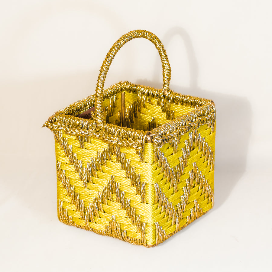 White & Gold Mini Basket