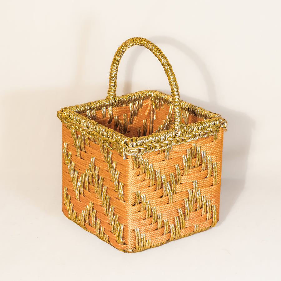 White & Gold Mini Basket