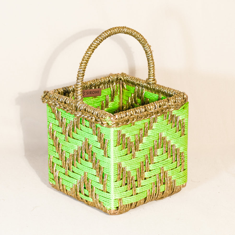 White & Gold Mini Basket