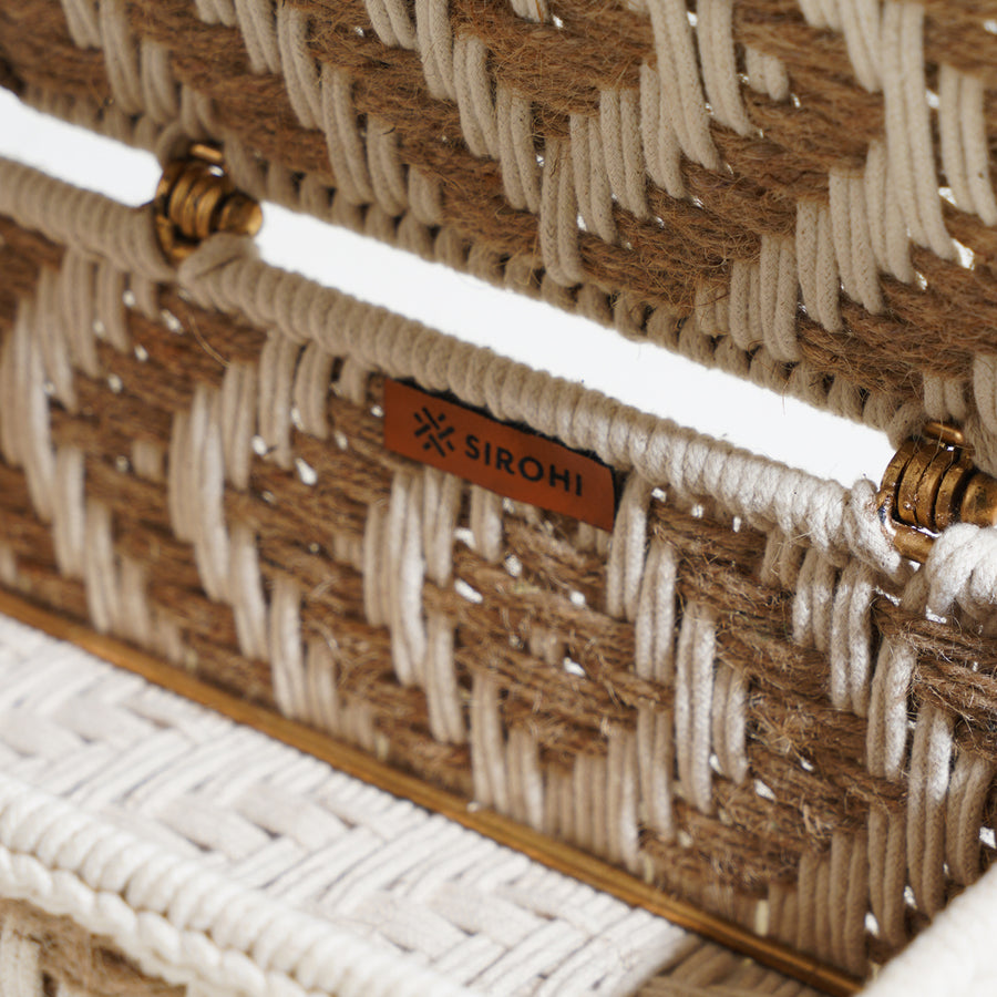 Diamond White & Jute Box