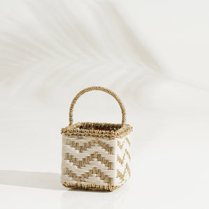 White & Gold Mini Basket