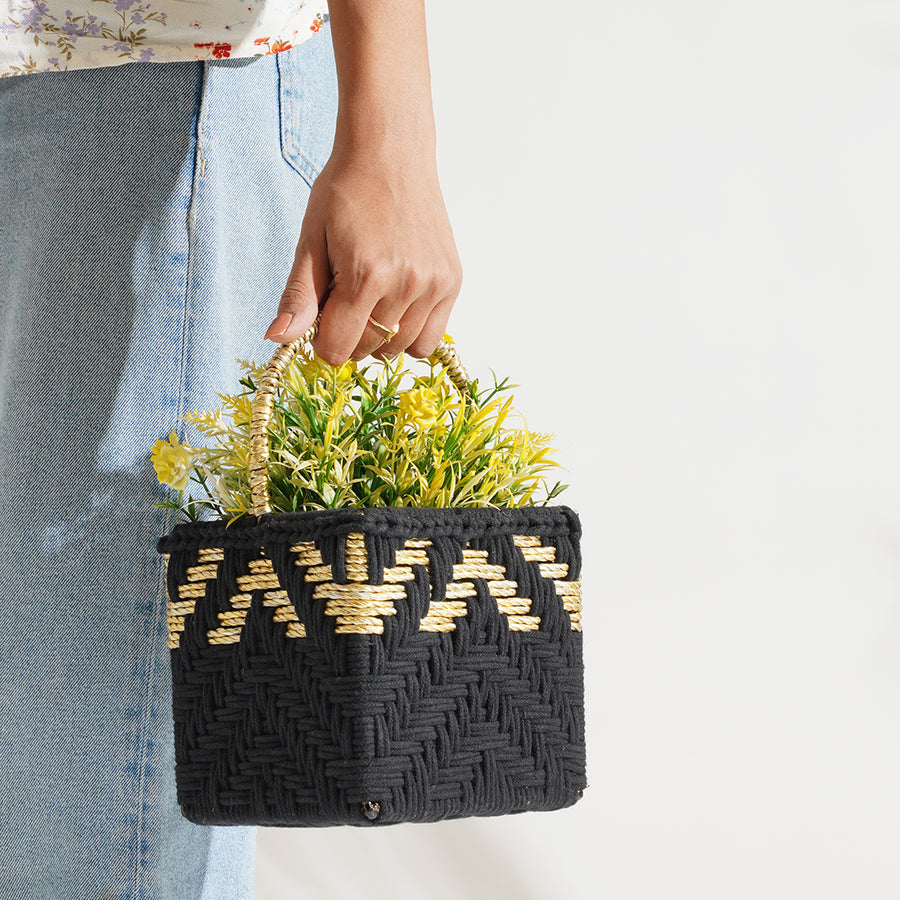 Black & Gold Mini Basket