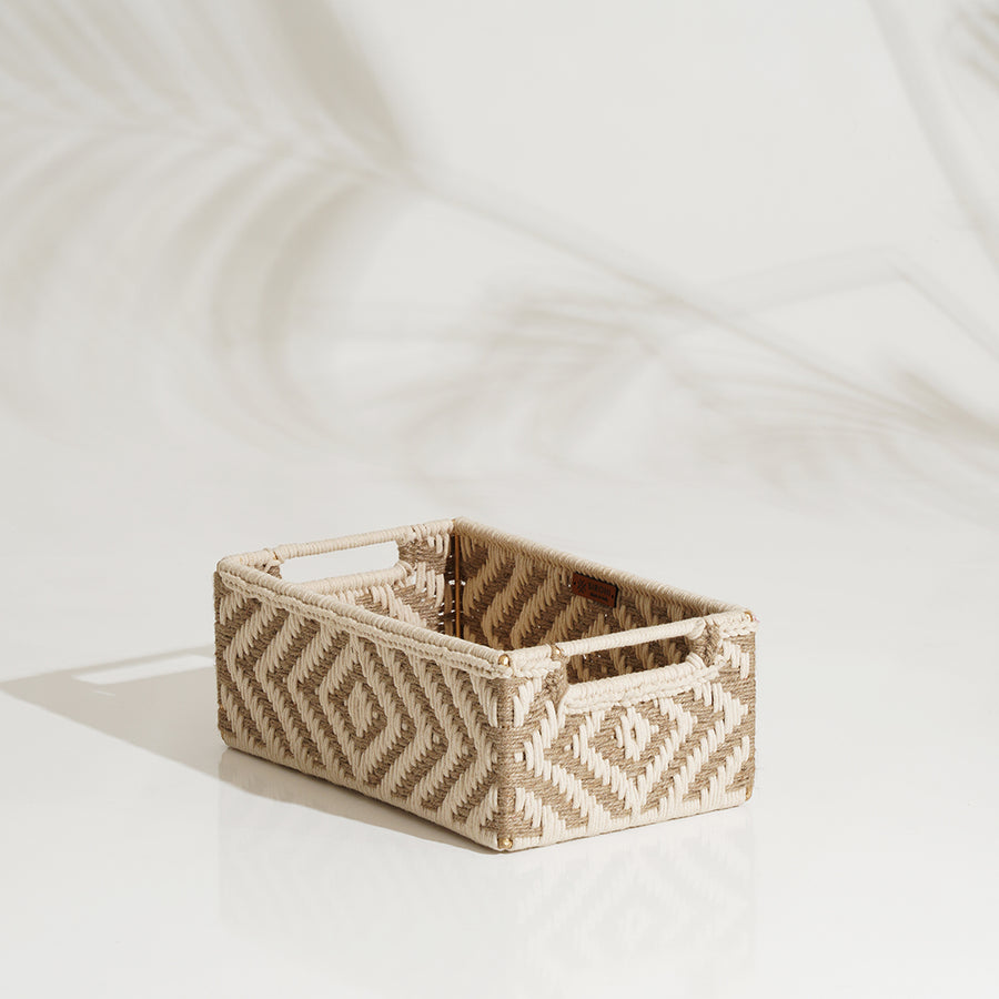 Memories Trinket Storage Tray - Jute & White