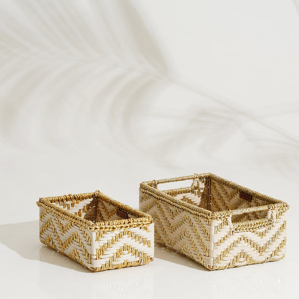 Memories Trinket Trays - White & Gold (Set of 2)