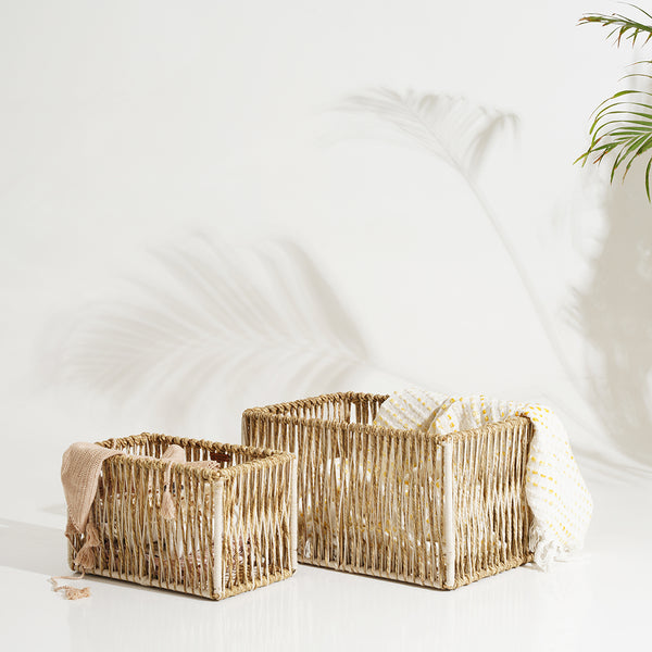 Apparel Organisers - White & Brown (Set of 2)