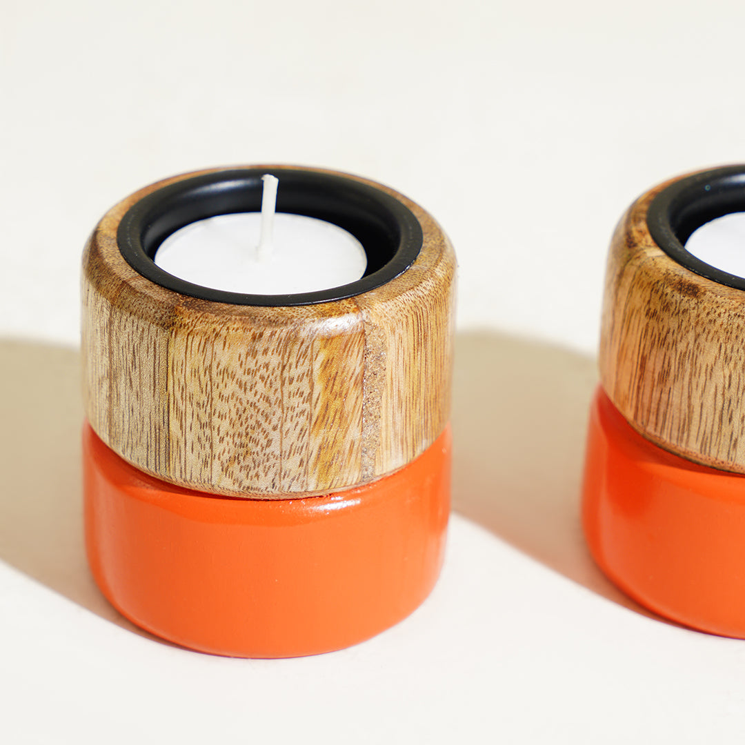 Tangerine Colorpop Tealight Holders