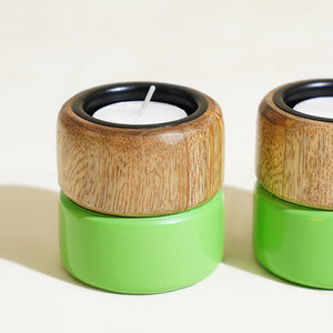 Kelly Gift Set with Handwoven Box & Colorpop Tealight Holders - Set of 5