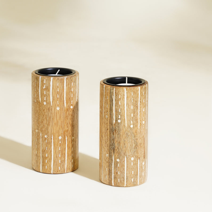Timeless Carve Tealight Holders - White